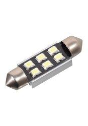 Žárovka 6 SMD LED 12V suf. SV8.5 38mm s rezistorem CAN-BUS bílá