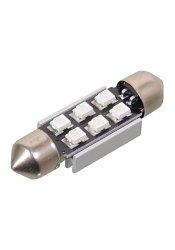 Žárovka 6 SMD LED 12V suf. SV8.5 38mm s rezistorem CAN-BUS modrá